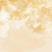 abstract hand painted elegant alcohol ink background with gold glitter vector