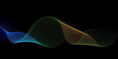 abstract banner with colourful flowing lines design vector