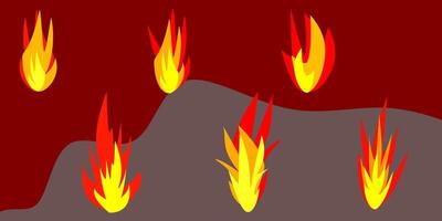 Free set of fire, elements design vector