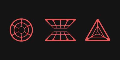 Y2K style grid elements. vector