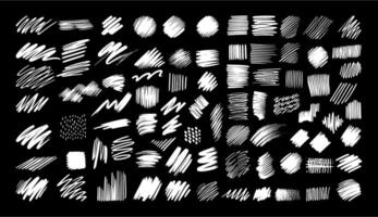 Vintage Collection of pencil and marker strokes on isolated background, Doodles Retro Marker Hand Drawn Sketches for graphic design, collection of chalk strokes on a blackboard vector