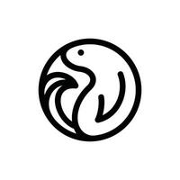 Animal Seal In Circle Line Modern Simple Icon Business Logo vector