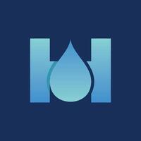 Initial H Droplet Modern Icon Creative Business Simple Design Logo vector