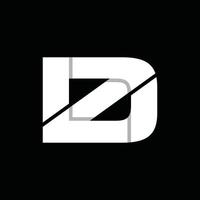 Initial DZ Or ZD Monogram Geometric Business Simple Creative Design Logo vector
