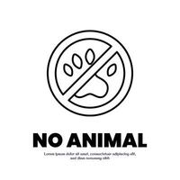 no pet thin outline icon design good for web or mobile app vector