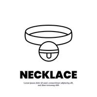 pet collar thin outline icon design good for web or mobile app vector