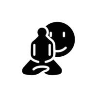 meditation pose solid icon design good for web and mobile app vector