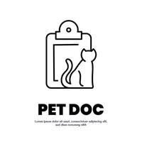 pet certificate thin outline icon design good for web or mobile app vector