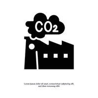 carbon dioxide from factory solid icon design good for web and mobile app vector