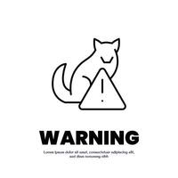 dog beware thin outline icon design good for web or mobile app vector