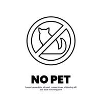 no pet thin outline icon design good for web or mobile app vector
