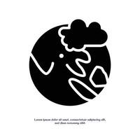 karbon dioxide at earth solid icon design good for web and mobile app vector