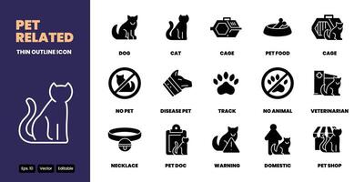 pet services solid icon set design good for web and mobile app vector