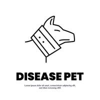 disease pet thin outline icon design good for web or mobile app vector