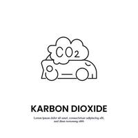 karbon dioxide from car thin outline icon design good for web and mobile app vector