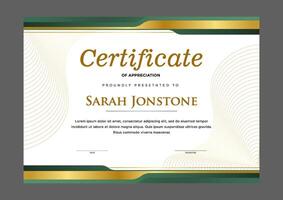 Modern elegant gold certificate template with badge vector