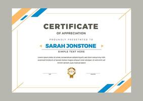 Simple and modern certificate design template vector