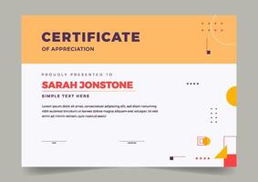 Simple and modern certificate design template vector