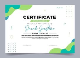 Simple and modern certificate design template with memphis element vector