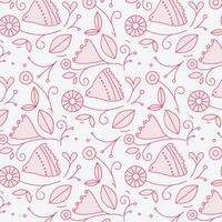 Ethnic floral labels with lettering drawing in linear style on white background vector