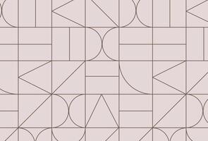 Art deco geometrical vintage pattern drawing on beige background. vector