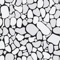 Black white gray stone plate paving abstract seamless pattern. vector