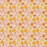 Seamless autumn pattern with colorful leaves Perfect for wallpaper, wrapping paper, web sites, background, social media, blog and greeting cards. vector