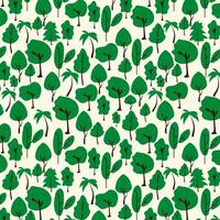 Tree seamless pattern in flat style cute background vector
