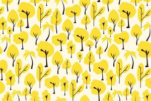 Tree seamless pattern in flat style cute background vector