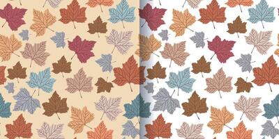 seamless pattern with colorful leaves without background vector