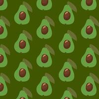 Avocado fruit seamless pattern hand-drawn repeat background for summer colorful fabric vector