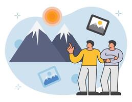 Businessman achieves high goals illustration vector