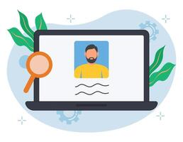 Online man profile illustration vector