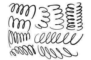 Squiggle set, hand draw doodle vector