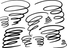 Squiggle set, hand draw doodle vector