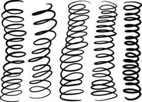 Squiggle set, hand draw doodle vector