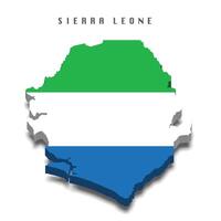 Sierra Leone 3d flag map on white background vector