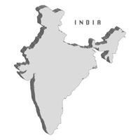 India 3d flag map on white background vector