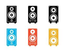 Set of Speaker icons. illustration in flat style vector