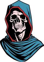 Reaping Elegance Versatile Grim Reaper pop art Illustration for Logos, Mascots, Tshirts, and More vector