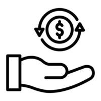Return on Investment Line Icon Design vector