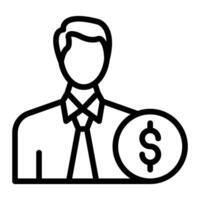 Investor Line Icon Design vector