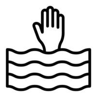 Drowning Line Icon Design vector