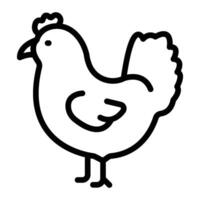 Chicken Line Icon Design vector