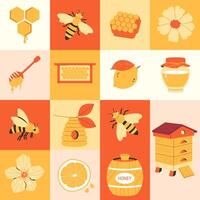 Honey geometric seamless pattern. Geometric background vector