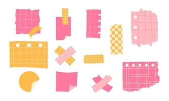 Set of stickers for notes. Paper notes for planner, diary, notepad vector