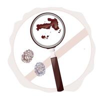 Magnifying and fingerprint for detective tool vector