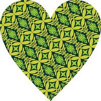 Heart-shaped ornament design, consisting of many patterns and colors vector