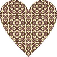 Heart-shaped ornament design, consisting of many patterns and colors vector