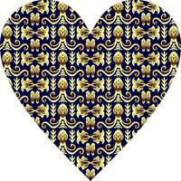 Heart-shaped ornament design, consisting of many patterns and colors vector